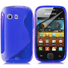 S-line Wave TPU Silicone Gel Cover Case for Samsung Galaxy Y S5360 Blue