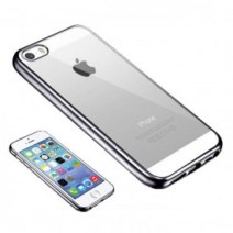 Ultra Thin Clear Gel Cover With Grey Bumper Compatible For iPhone 5/5S/5C/SE