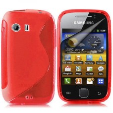 S-line Wave TPU Silicone Gel Cover Case for Samsung Galaxy Y S5360 - Red