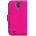 Book Flip Leather Wallet Case Cover For Samsung Galaxy S5 I9600 in Hot Pink