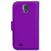 Book Flip Leather Wallet Case Cover For Samsung Galaxy S5 Mini Purple