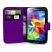 Book Flip Leather Wallet Case Cover For Samsung Galaxy S5 Mini Purple