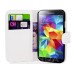 Book Flip Leather Wallet Case Cover For Samsung Galaxy S5 I9600 in White