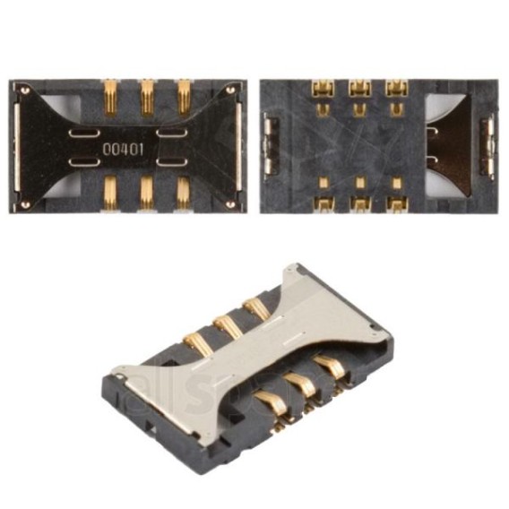 SIM Card Connector for Samsung A717, B210, B5722, I6210, I900, S5670, S5830, S5830i, S7120, S7350, S8300