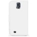 Book Flip Leather Wallet Case Cover For Samsung Galaxy S5 I9600 in White