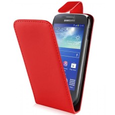 Leather feel Flip Pouch Compatible For Samsung Galaxy Ace 3 - Red