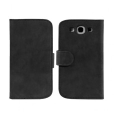 Leather Feel Flip Book Shape Back Case for Samsung galaxy Ace 3 - Black