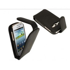 Leather feel Flip Pouch Compatible For Samsung Galaxy Fame S6810 - Black