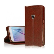 xondo leather feel flip back case cover for Samsung S6 in Brown