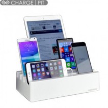 Charge Pit 6-Port Universal Charging Station - Arctic White