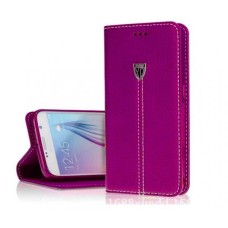 xondo leather feel flip back case cover for Samsung S6 in Hot Pink