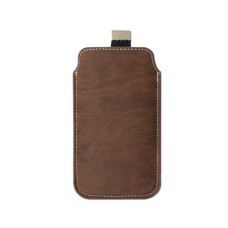 Samsung Galaxy S5 i9600 Leather feel Pull Up Pouch-Brown