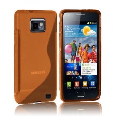 GRIP S-LINE SILICONE GEL CASE FITS SAMSUNG GALAXY S2 i9100 - ORANGE