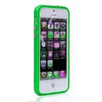 iPhone 5 Bumper Metal Button Silicone TPU Frame Cover in Parrot Green