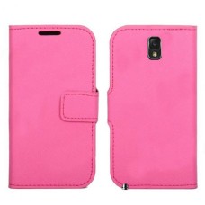 Leather Feel Flip Book Shape Back Case for Samsung Galaxy Note 3 - Pink