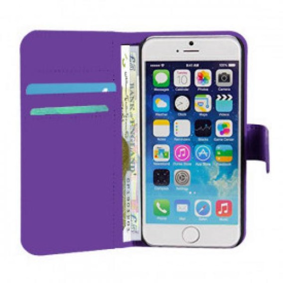 Luxury Magnetic Flip Stand Book Wallet PU Leather Case Cover For Apple iPhone 6/6S in Purple