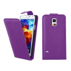 Magnetic Flip Leather Flip Back Case for Samsung Galaxy S5 Mini - Purple