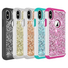 Luxury Bling Glitter Hybrid Soft Silicone Hard PC Case Cover For Iphone X 8 8plus