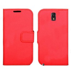 Leather Feel Flip Book Shape Back Case for Samsung Galaxy Note 3 - Red