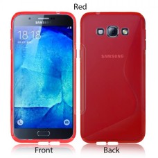 S-Line Soft Silicon Gel Case For Samsung Galaxy A8 in Red