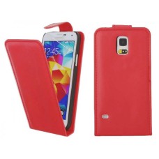 Magnetic Flip Leather Flip Back Case for Samsung Galaxy S5 Mini - Red