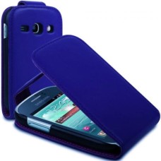 Leather feel Flip Pouch Compatible For Samsung Galaxy Fame S6810 - Blue