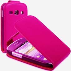 Leather feel Flip Pouch Compatible For Samsung Galaxy Fame S6810 - Pink