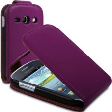 Leather feel Flip Pouch Compatible For Samsung Galaxy Fame S6810 - Purple