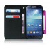 Smart Wallet Soft Leather Touch compatible for Samsung S4 Mini in Hot Pink