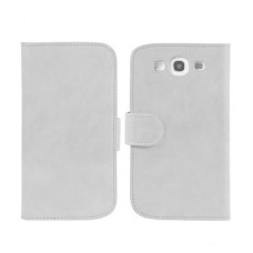 Leather Feel Flip Book Shape Back Case for Samsung galaxy Ace 3 - White