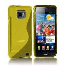 GRIP S-LINE SILICONE GEL CASE FITS SAMSUNG GALAXY S2 i9100 - YELLOW