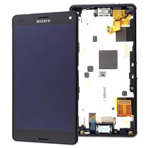 Genuine Sony Z5 Compact Complete LCD with frame and touchpad in Black - Part number 1297-3728